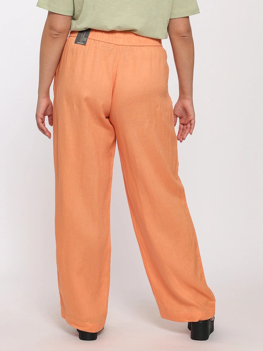 Льняные брюки CARLOTTA персикового цвета